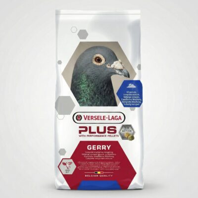 Sac de 20kg cu mancare porumbei Versele-Laga Gerry Plus Opti-Fit, amestec cu pelete pentru porumbei voiajori.