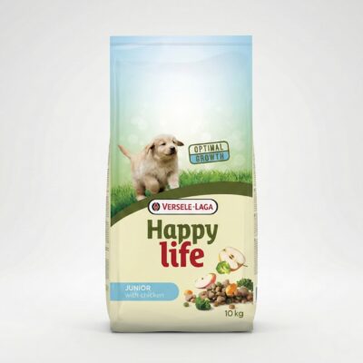 sac hrana uscata caini junior happy life pui orez