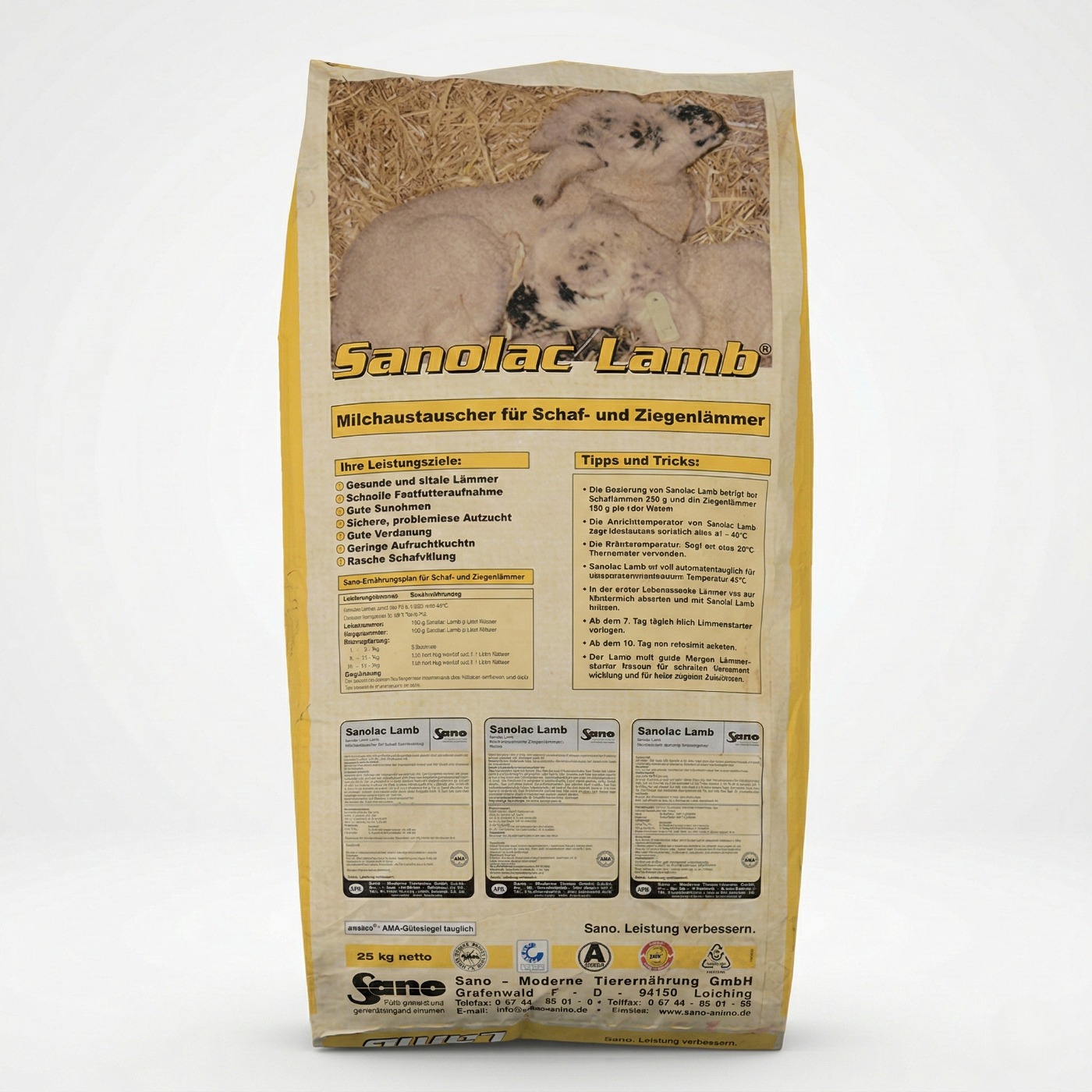 Sac de lapte praf pentru miei si iezi Sano Sanolac Lamb, inlocuitor de lapte premium