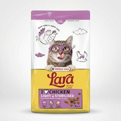 LARA 7kg+7kg gratis - hrană pisici sterilizate cu pui