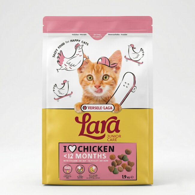 Sac 1.9 kg hrana pisici versele-laga Lara Junior cu pui pentru pui de pisica.