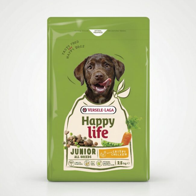 Sac 2.5 kg hrana caini versele-laga Happy Life Junior cu pui.