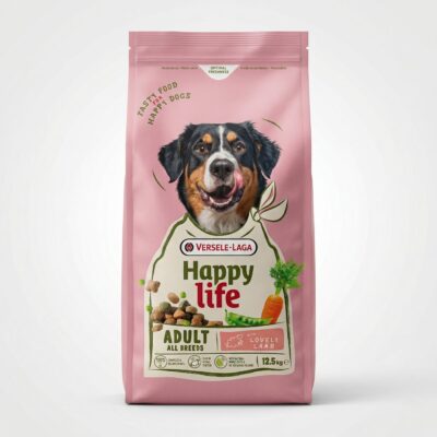 Sac 12.5 kg hrana caini versele laga Happy Life cu miel pentru adulti.