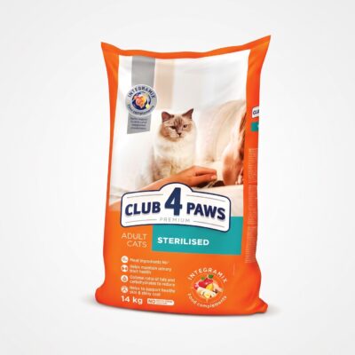 Sac Club 4 Paws Sterilised 14 kg, hrană uscată premium pentru pisici sterilizate