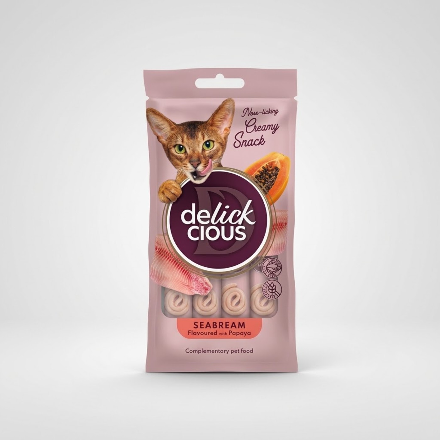 delickcious dorada papaya recompense cremoase pisici 4x15g