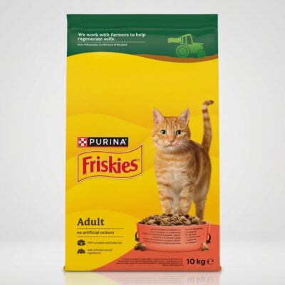 Friskies Adult cu vită, pui și legume 10kg – hrană uscată pisici, ambalaj nou