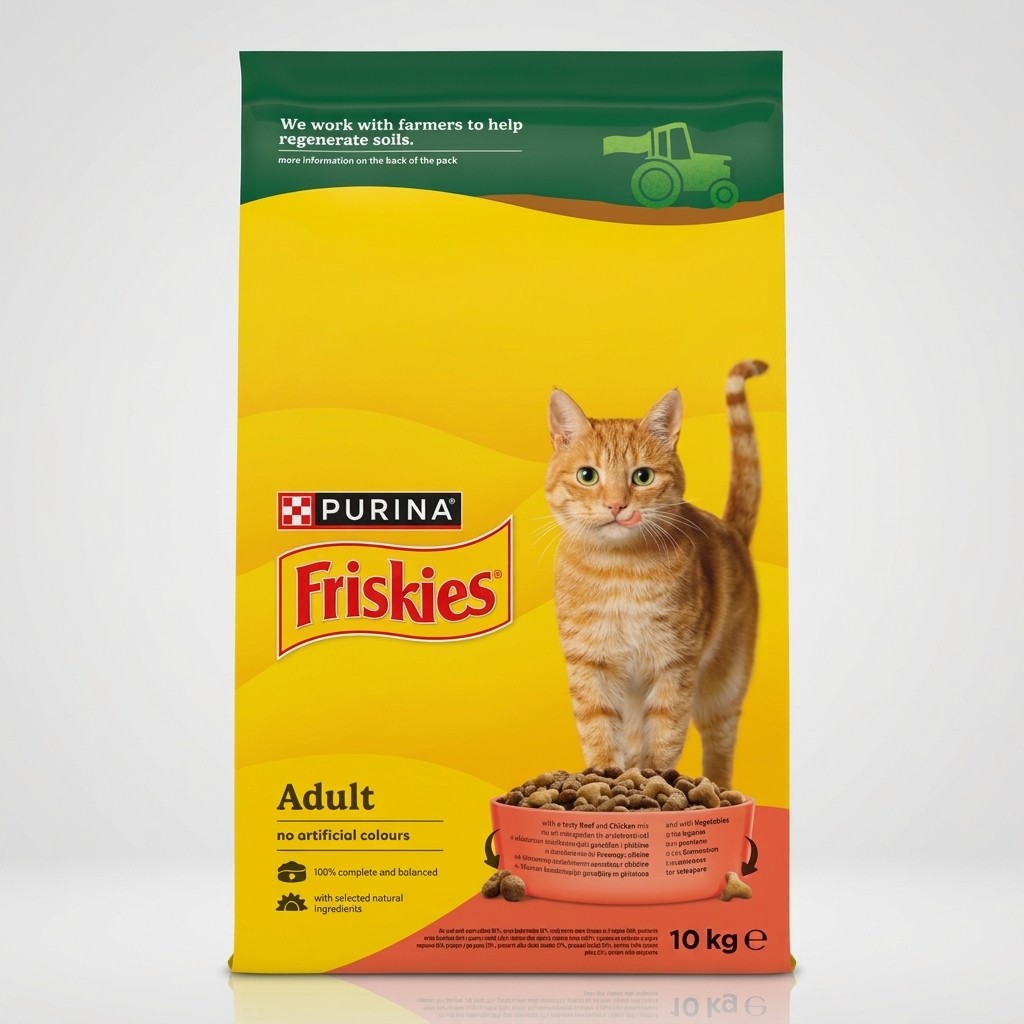 Friskies Adult cu vită, pui și legume 10kg – hrană uscată pisici, ambalaj nou