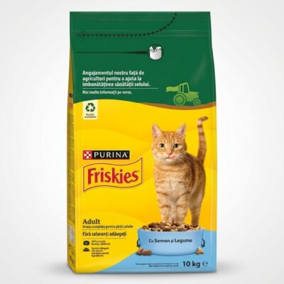 friskies somon legume 10kg - sac hrana uscata pentru pisici adulte Purina