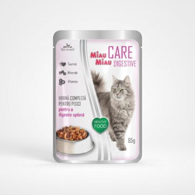Miau Miau Care Digestive Miel 85g - plic cu bucăți de miel în sos pentru pisici