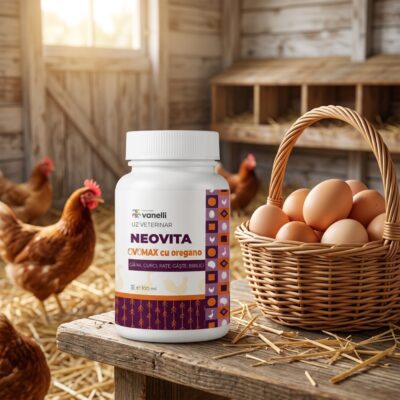 Vanelli Neovita Ovomax cu Oregano 100 ml – Furaj Complementar pentru Ouat, Găini, Curci, Rațe, Gâște