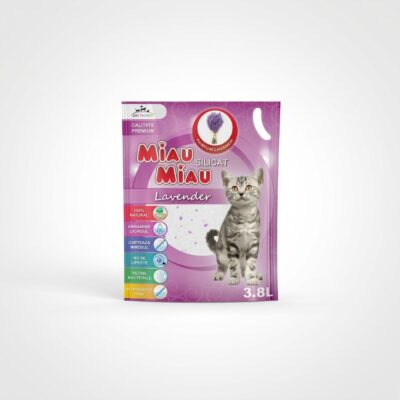silicat miau miau lavanda 3.8l punga asternut pisici