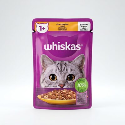 whiskas pui in aspic 85g plic hrana umeda pisici adulte
