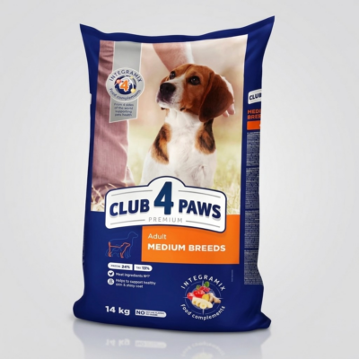 Club 4 Paws Talie Medie cu Pui, Hrană Uscată Premium pentru Câini Adulți, 14 kg