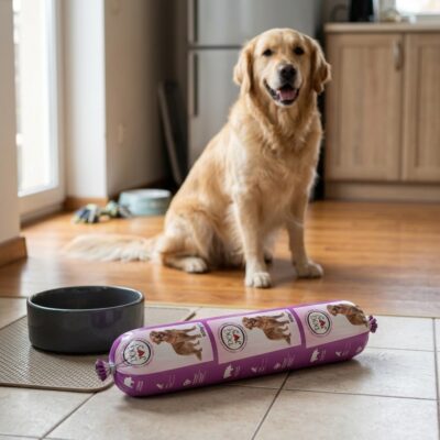 DOG JOY Salam cu Șuncă 900 g – Hrană Umedă Câini, Toate Taliile (XS-XL)