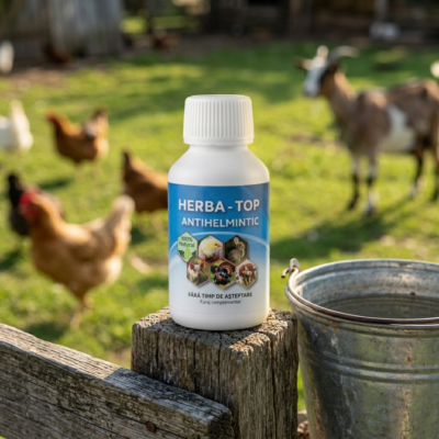 Herba-Top Antihelmitic 100 ml - Tratament 100% Natural pentru Deparazitare