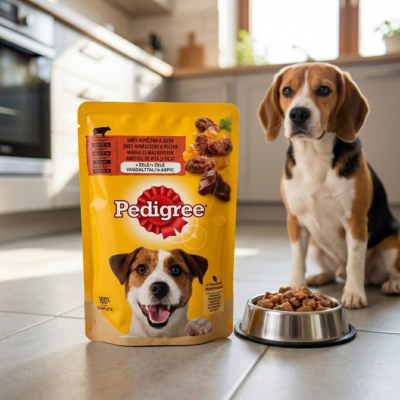 Pedigree Adult cu Vită și Ficat în Aspic, Hrană Umedă Câini, Plic 100 g