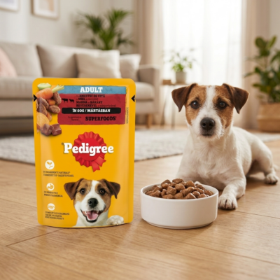 Pedigree Adult cu Vită și Miel în Sos, Hrană Umedă Câini, Plic 100 g